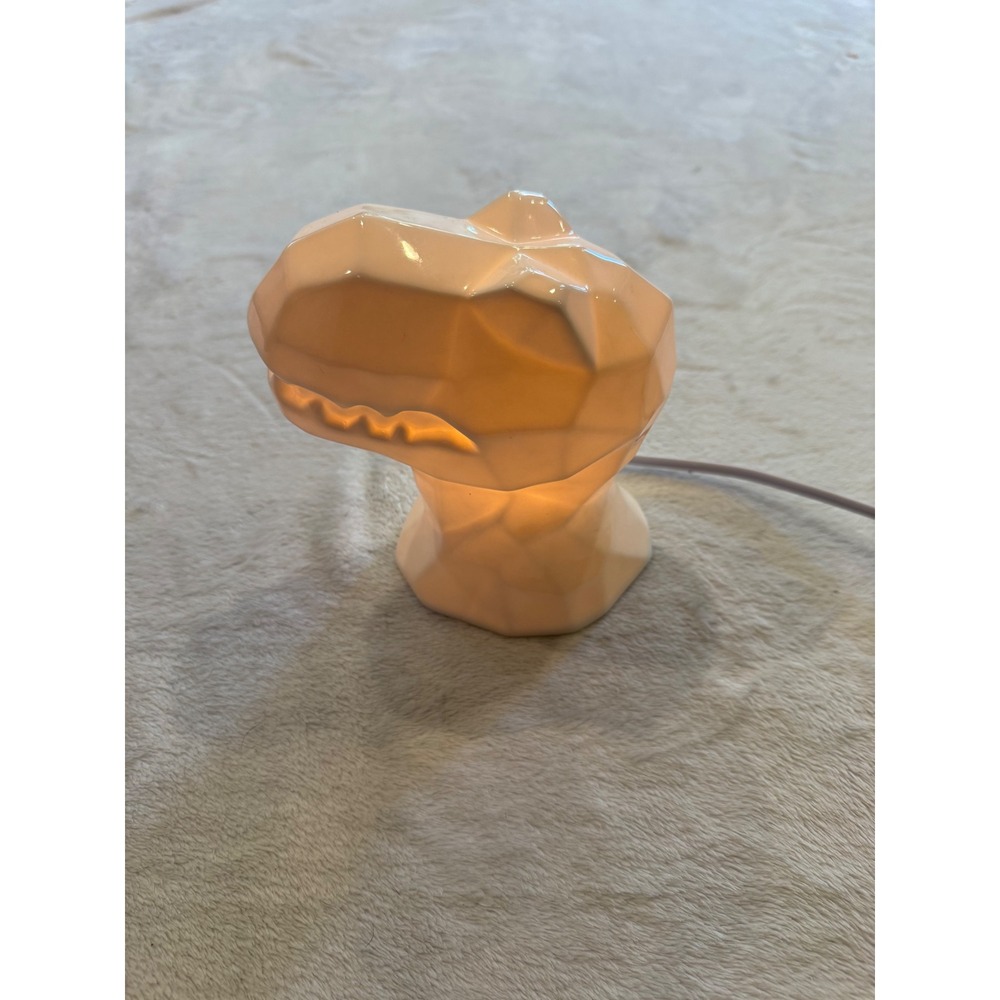 Target White Ceramic Geometric T-Rex Dinosaur Accent Lamp Night Light 097040333